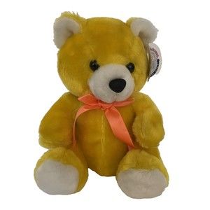 Remona Yellow Teddy Bear Orange Bow Baby Plush 10" Sitting Stuffed Toy TAG